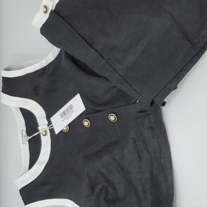 [ NWT ] Size 6 reformation Roxy linen two pieces black shorts and cropped top